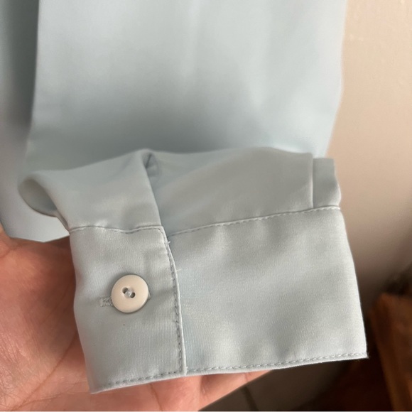 3/$40 Light Blue Vintage Traditions Button Down Blouse - Picture 8 of 8